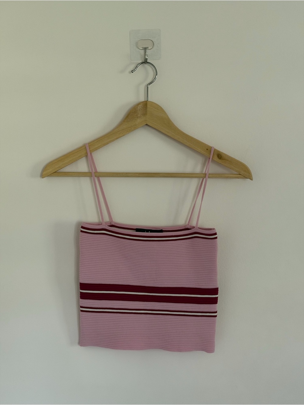 Lulu's Pink, Burgundy & White Striped Knit Top